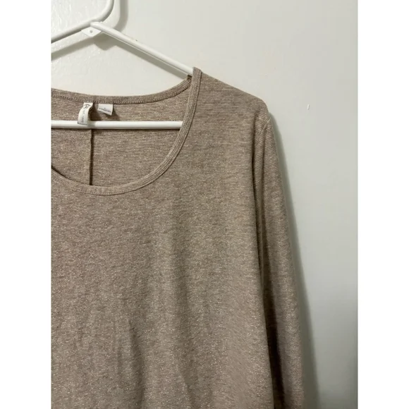 Cato Women’s Gold Shimmer Blouse long sleeve size Large - Picture 5 of 10